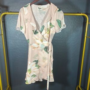 Show me your mumu Wrap Tie Front Sundress with Flutter Sleeves